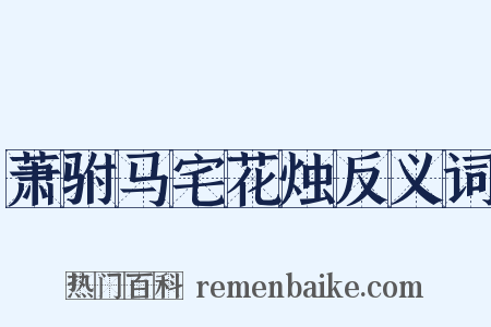 萧驸马宅花烛反义词是什么意思的图片